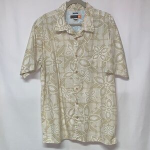 Quiksilver Cream Floral Button-Down Shirt